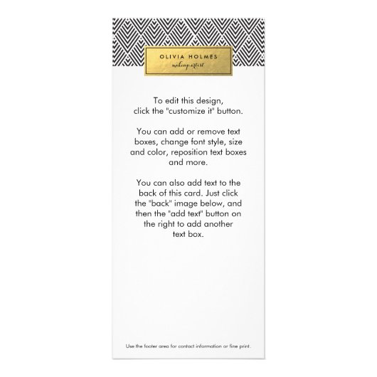 Carte en rack Chevron Black & Gold Faux Foil (Devant)