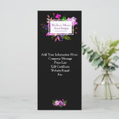 Carte en rack d'affaires pourpre floral Bouquet (Debout devant)