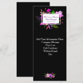 Carte en rack d'affaires pourpre floral Bouquet (Devant / Derrière)