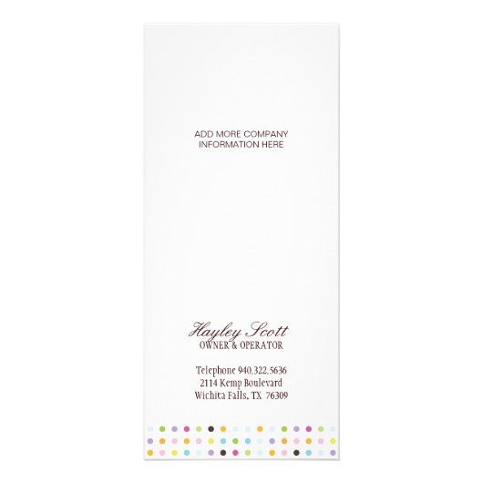 Carte en rack de boulangerie Whimsical (Dos)