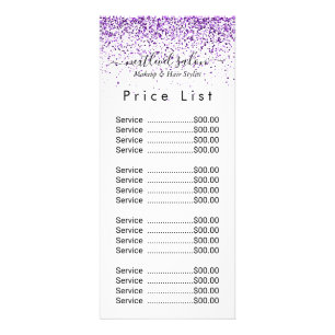 Carte en rack de luxe parties scintillant violet S