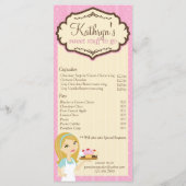 Carte en rack de menu Blonde Baker Cupcake D12 3 (Dos)