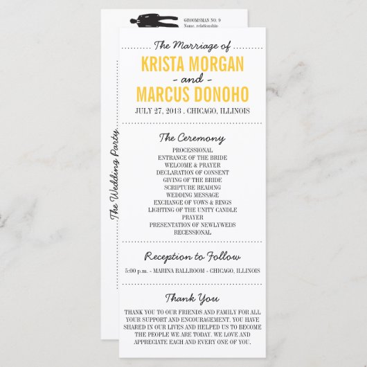 Carte en rack de programme Silhouettes simple-30 (Devant / Derrière)