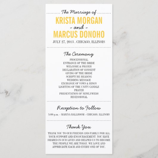 Carte en rack de programme Silhouettes simple-30 (Devant)