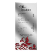 Carte en rack de salon Bijoux feuille floral rouge (Dos)