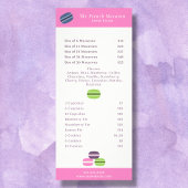 Carte en rack Macaron Menu & Tarifs