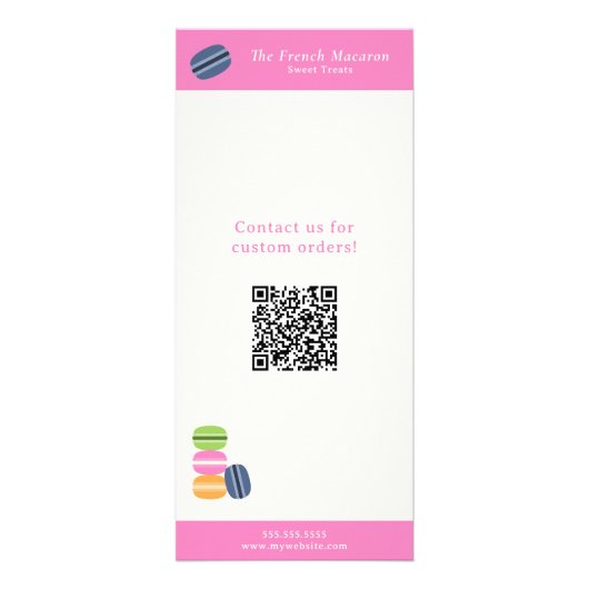 Carte en rack Macaron Menu & Tarifs (Dos)