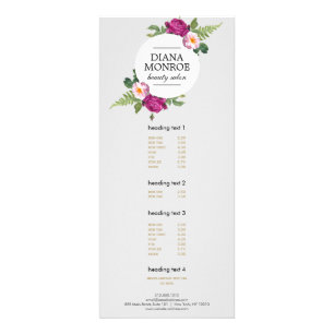 Carte en rack moderne Floral Wreath Grey Salon