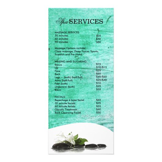 Carte en rack Salon et Spa (Dos)