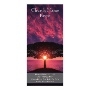 Carte en rack Sunset Ocean Tree Church, carte de m