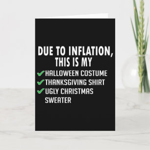 Carte En raison de l'inflation Halloween Thanksgiving No