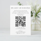 Carte En remplacement de faveurs avec le code QR pour l' (Debout devant)