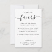 Carte En remplacement des faveurs Élégant mariage don (Devant)