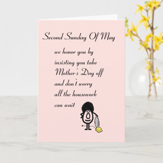 Carte En second lieu dimanche de mai (Fleur jaune)