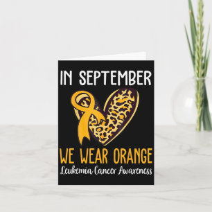 Carte En Septembre Nous Portons Orange Leucémie Cancer A