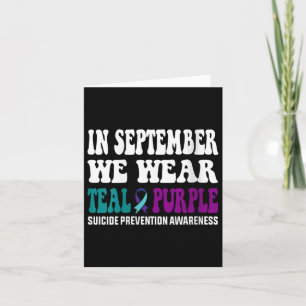 Carte En Septembre Nous Portons Turquoise &amp; Purple S