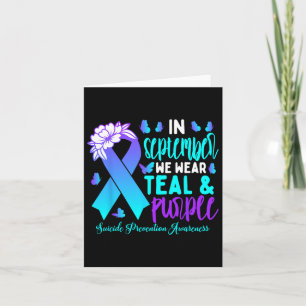 Carte En Septembre Nous Portons Turquoise Ribbon Suicide