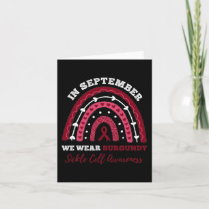 Carte En septembre We Wear Burgundy Sickle Cell Awarenes