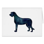 Carte en silhouette couleur noir Wolfhound (Devant horizontal)