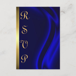 Carte en soie bleue de l'or RSVP de marquis