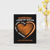 Carte En souvenir affectueux de ma sœur leucémie (Fleur jaune)