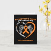 Carte En souvenir de frère tendre mémoire leucémie A (Fleur jaune)