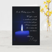 Carte En souvenir de la bougie bleue d'anniversaire du f (Fleur jaune)