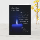 Carte En souvenir de la bougie d'anniversaire de Frère (Fleur jaune)