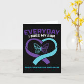 Carte En souvenir de mon fils, Sensibilisation à la prév (Fleur jaune)