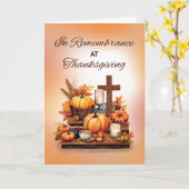 Carte En souvenir de Thanksgiving avec Cross Candle (Fleur jaune)