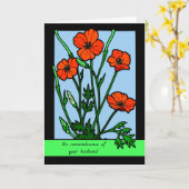 Carte En souvenir de votre mari à l'anniversaire (Fleur jaune)