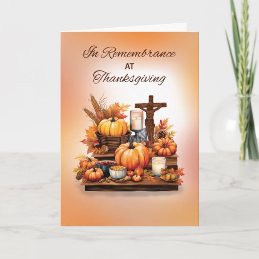 Carte En souvenir Thanksgiving catholique avec Crucifix (Devant)