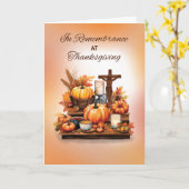 Carte En souvenir Thanksgiving catholique avec Crucifix (Fleur jaune)