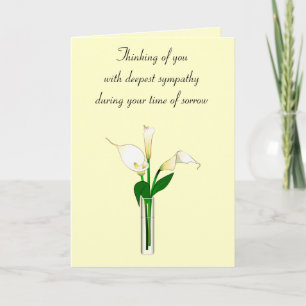 Carte En sympathie avec Calla Lilies de nous