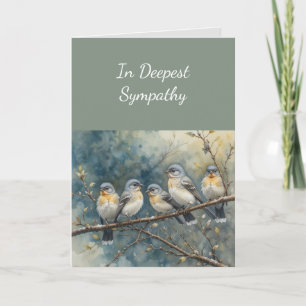 Carte En sympathie la plus profonde Aquarelle Oiseaux pa