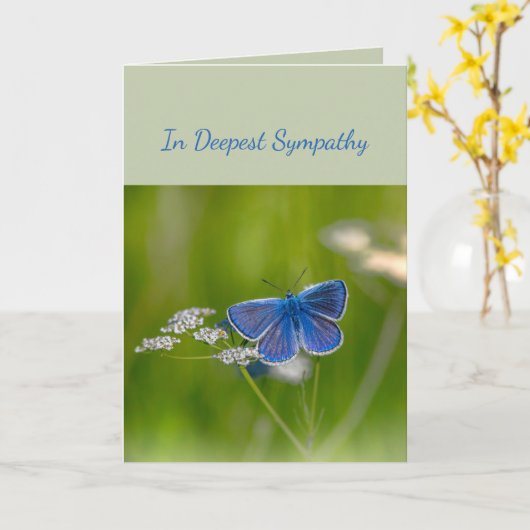 Carte En Sympathie profonde Aide en difficulté Papillon (Fleur jaune)