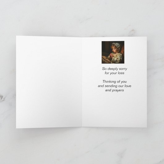 Carte En Sympathie profonde Envoi d'Amour & Prières (Intérieur)