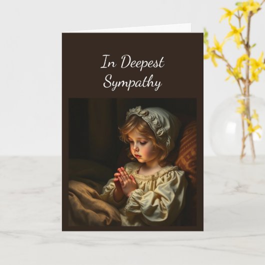 Carte En Sympathie profonde Envoi d'Amour & Prières (Fleur jaune)