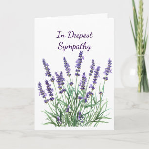Carte En Sympathie profonde Lavande Purple Jardin Flower
