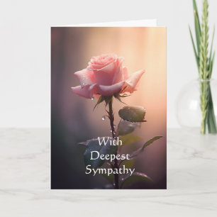 Carte En Sympathie profonde Rose de fleurs de jardin