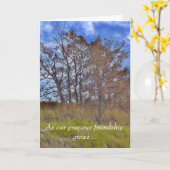 Carte "En tant que notre amitié précieuse élève" la (Fleur jaune)