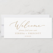 Carte En-tête d'accueil du graphique de pose en or délic (Devant)