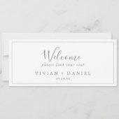 Carte En-tête d'accueil du tableau de sièges minimaliste (Dos)