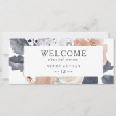 Carte En-tête de plan de table suspendu floral rustique (Devant)