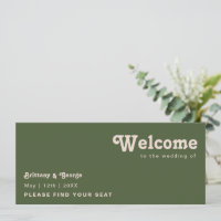 En-tête de tableau de sièges vert olive simple Ret
