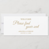 Carte En-tête du graphique Mariage de calligraphie or si (Devant)