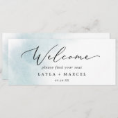 Carte En-tête du tableau de position aquarelle bleu (Devant / Derrière)