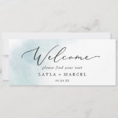 Carte En-tête du tableau de position aquarelle bleu (Devant)