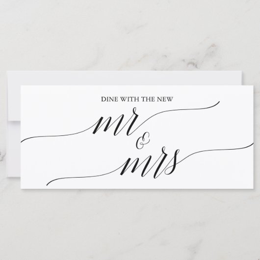 Carte En-tête élégant de plan de table suspendu noir Mr  (Dos)