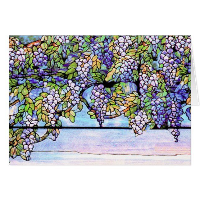 Carte en verre teint Wisteria Tiffany (Devant horizontal)